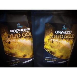 ￼Bột Vitamin Arowana Solid Gold kích màu vàng cho cá rồng Kim Long quá bối, đầu Vàng, Full helmet, King Kong, Ali gói 10g