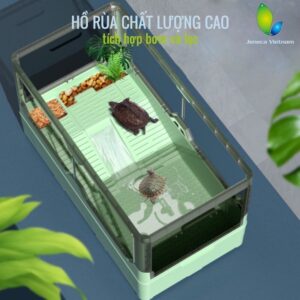 Hồ nuôi rùa Jeneca GH 07 chuyên dụng đẹp chất lượng cao có dàn lọc 38x23x18cm (Hàng Công Ty)