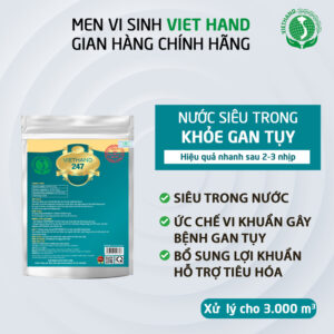 ￼Men Vi Sinh Bổ Gan Tụy Cho Tôm Cá Ốc VIETHAND 247 gói 200gam/Ức chế khuẩn gan tụy/ Bắt lợn cợn/Siêu trong.